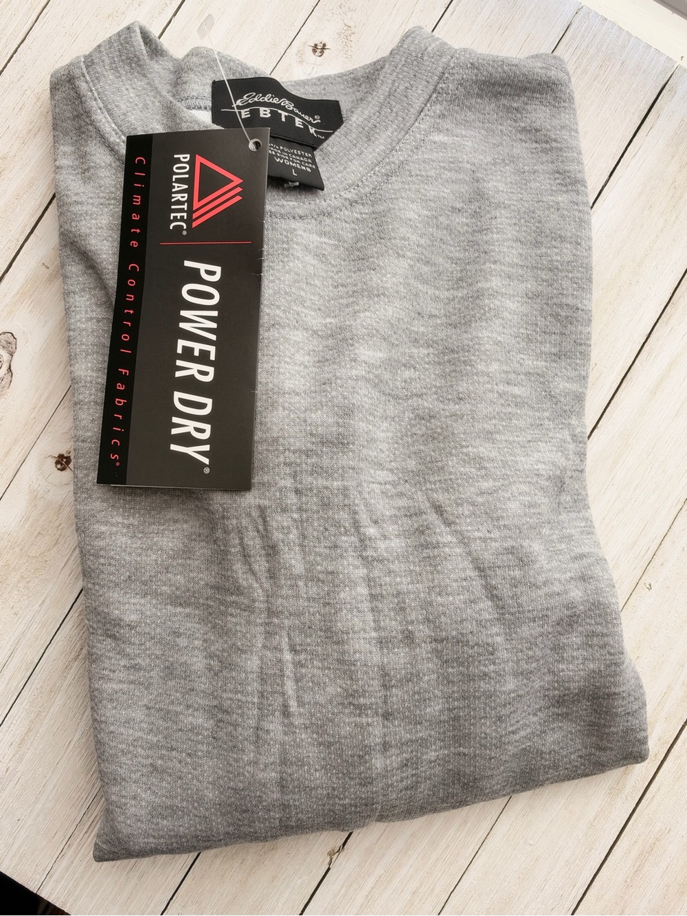Eddie Bauer Women’s Long Sleeve Crew Tee in Heather Gray